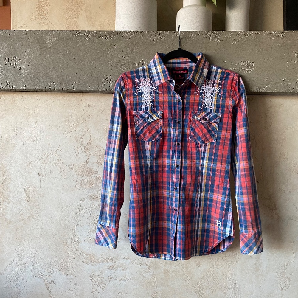 ROCK and Roll Cowgirl embroidered western shirt Yellowstone Rodeo